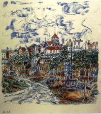 Continental Harbour Scene by Victoria Hall
